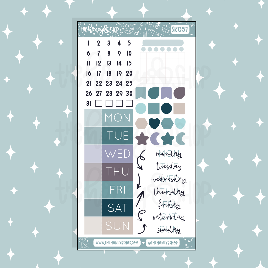 Showers Days of the Week Doodle Sticker | A La Carte