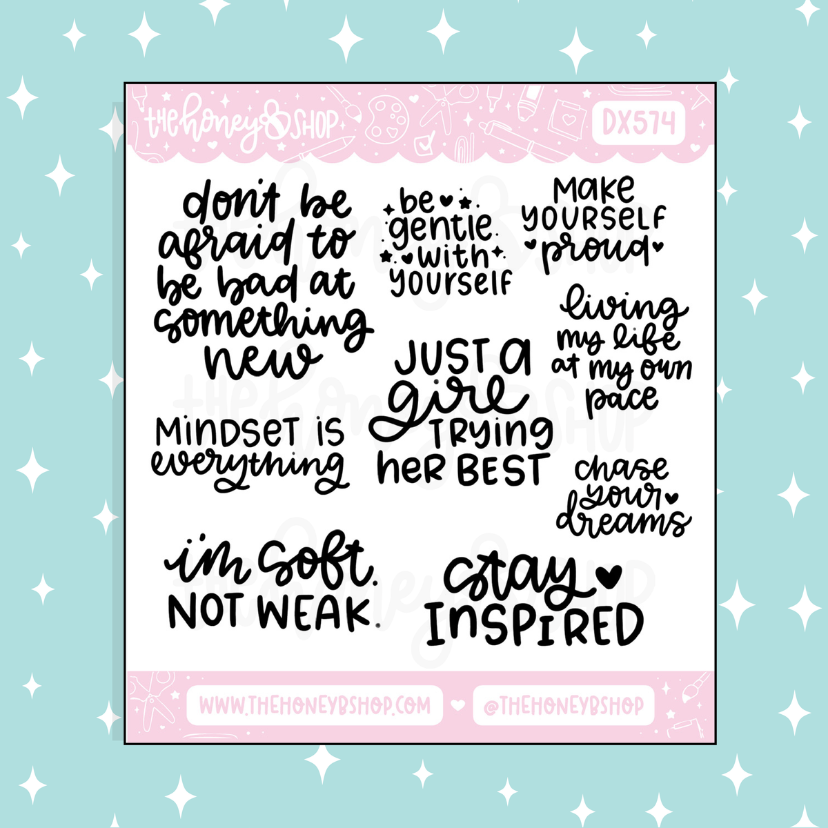 Inspiration Quotes V1 Lettering Doodle Sticker