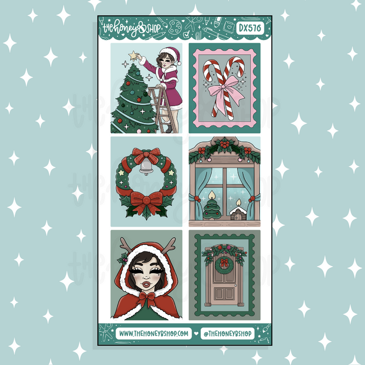 Cozy Christmas Full Boxes Doodle Sticker | November Patreon | Choose your Skin Tone!