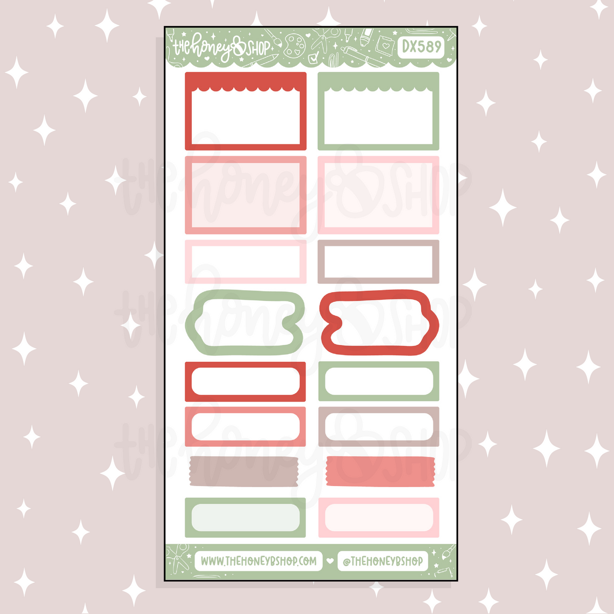 Bookish Christmas Half Boxes Doodle Sticker