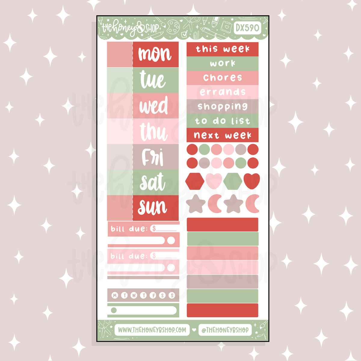 Bookish Christmas Functional + Date Headers Doodle Sticker