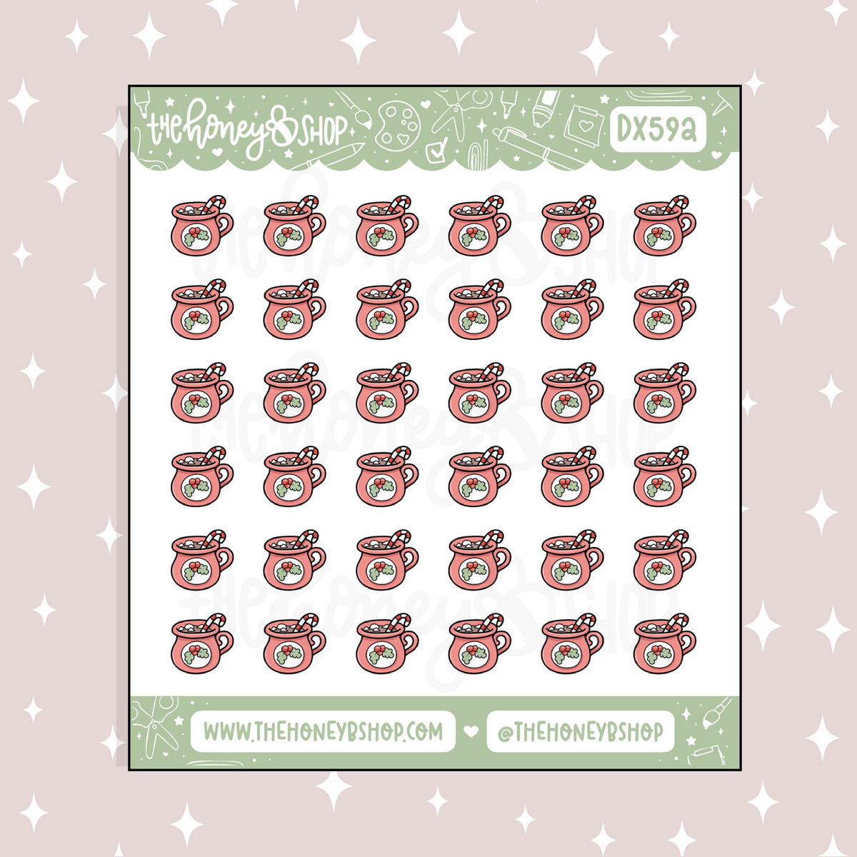 Hot Chocolate Mugs Doodle Sticker