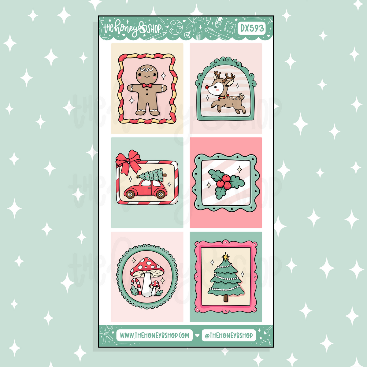 Christmas Frames Full Boxes Doodle Sticker