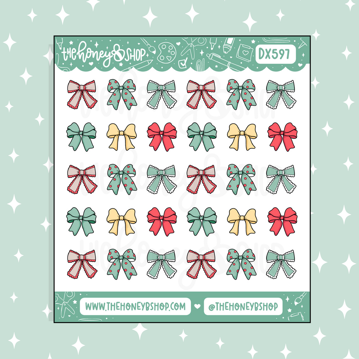 Christmas Bows Deco Doodle Sticker