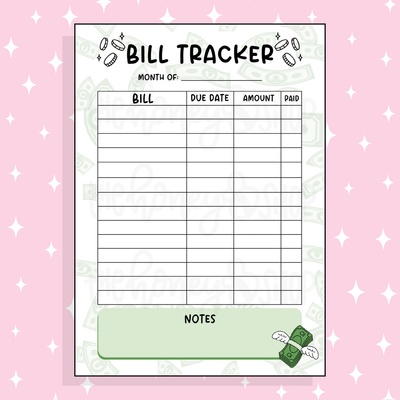 Bill Tracker Bee-6 Full Page Sticker | B6 Size 5x7 | Choose Your Color Option!