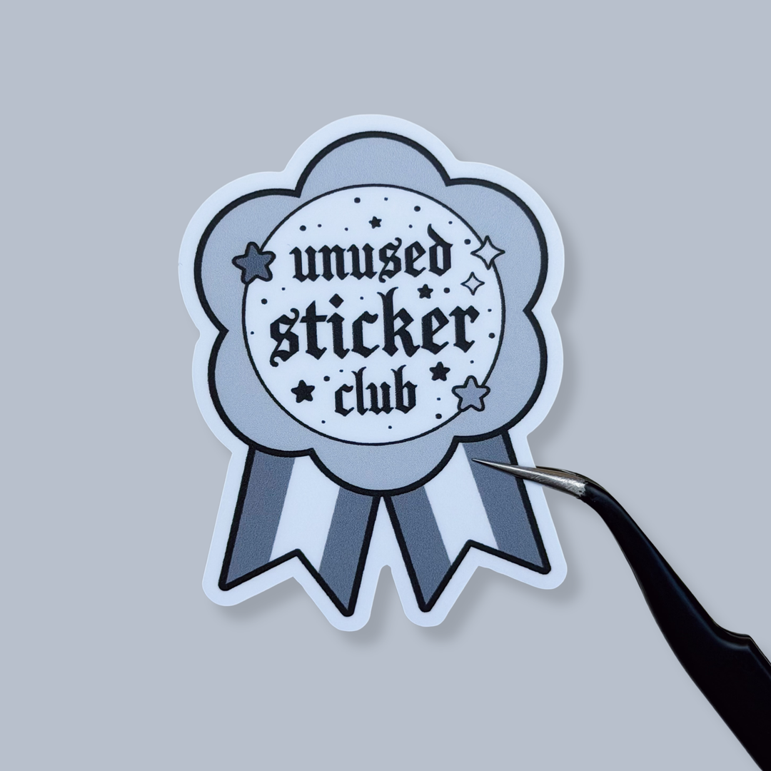 Unused Sticker Club Award Ribbon Vinyl Sticker Die Cut