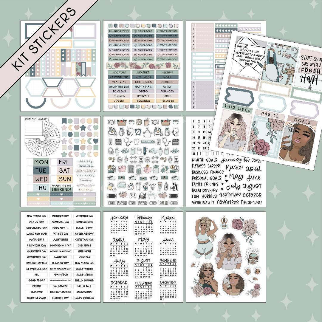 Reset | Deluxe Digital Babe Box - Printable Stickers &amp; Clipart