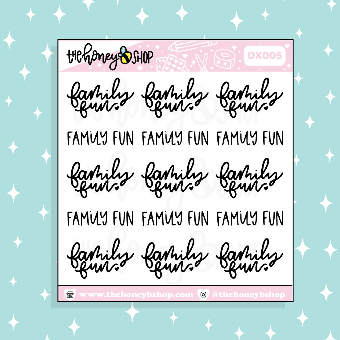 Family Fun Doodle Sticker