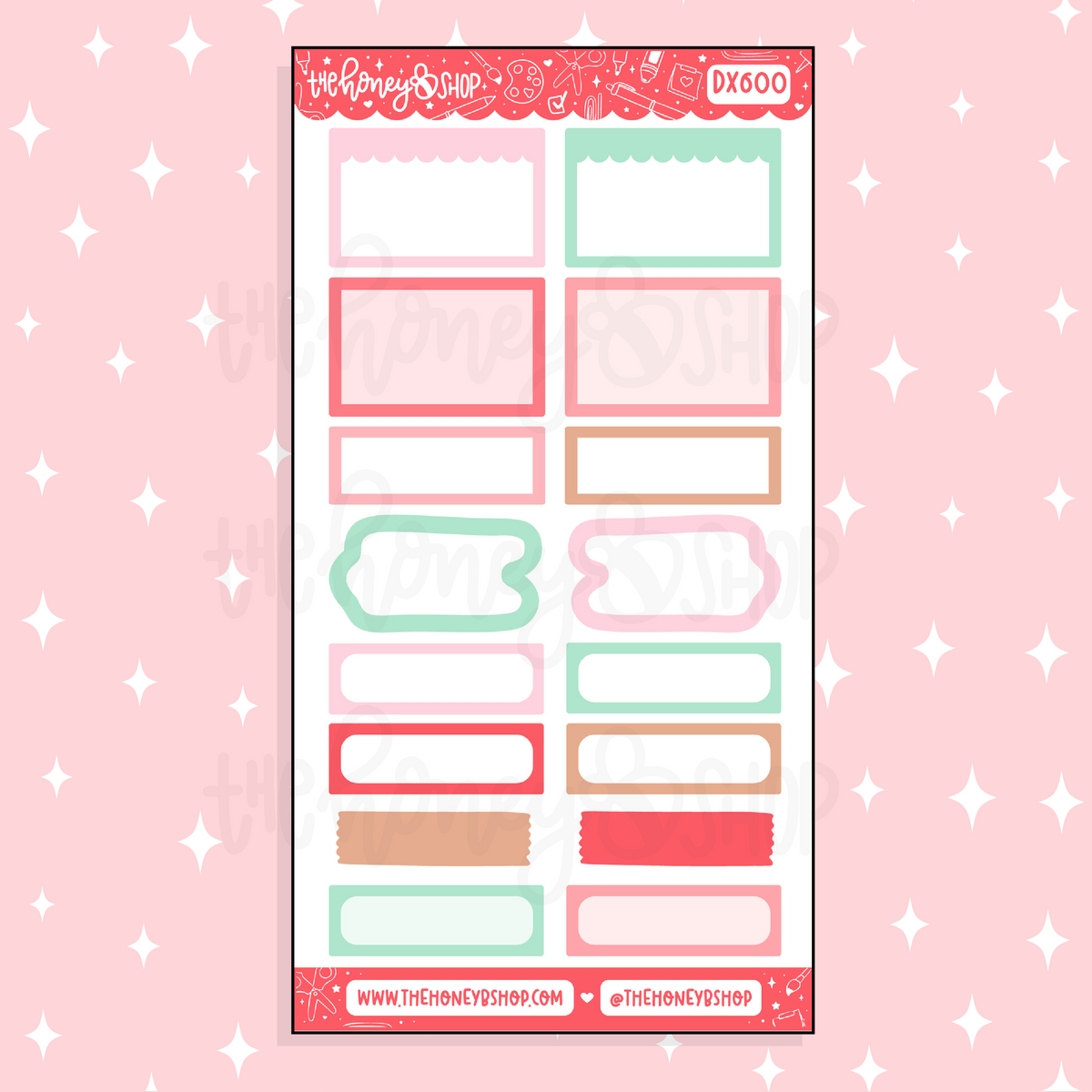 Preppy Christmas Half Boxes Doodle Sticker