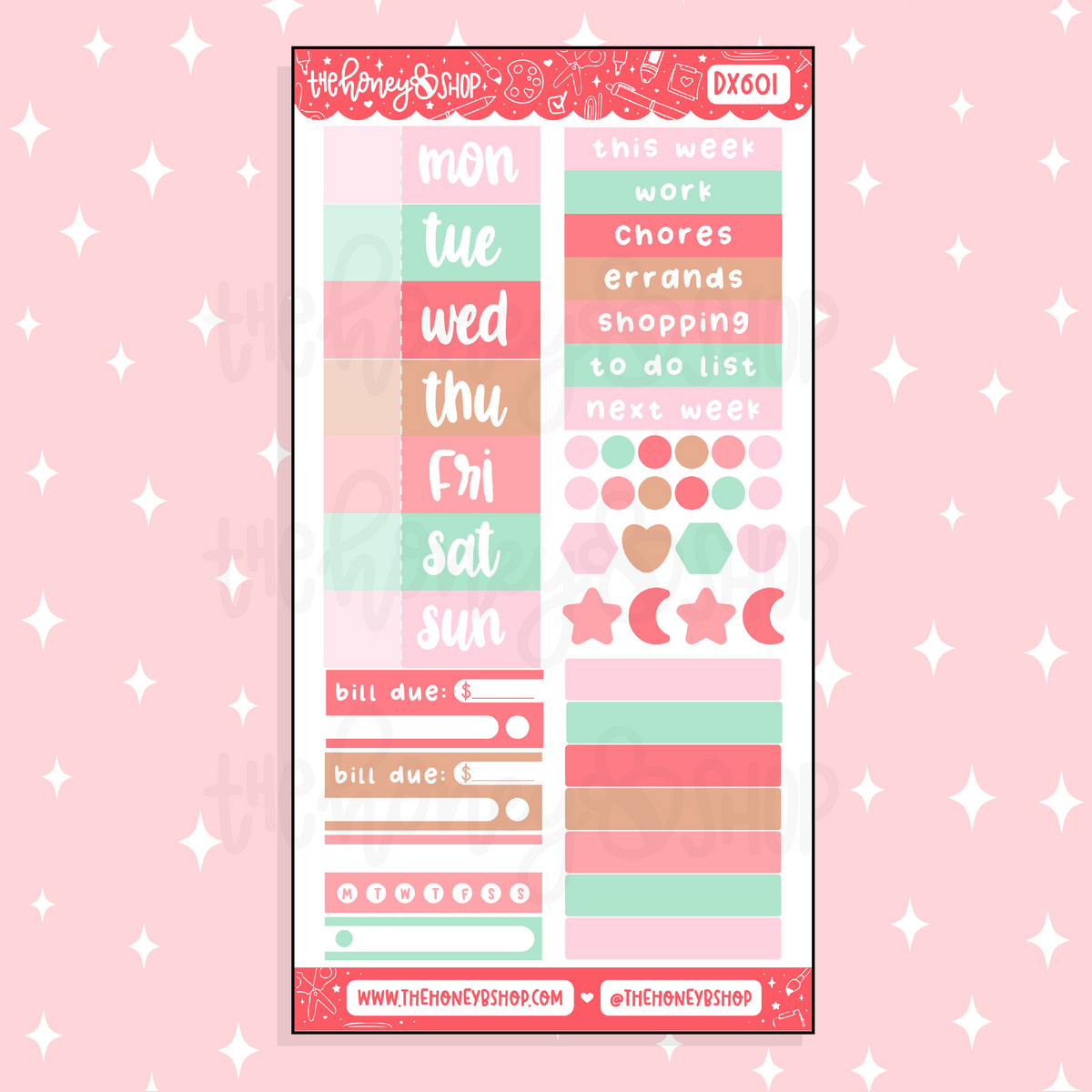 Preppy Christmas Functional + Date Headers Doodle Sticker