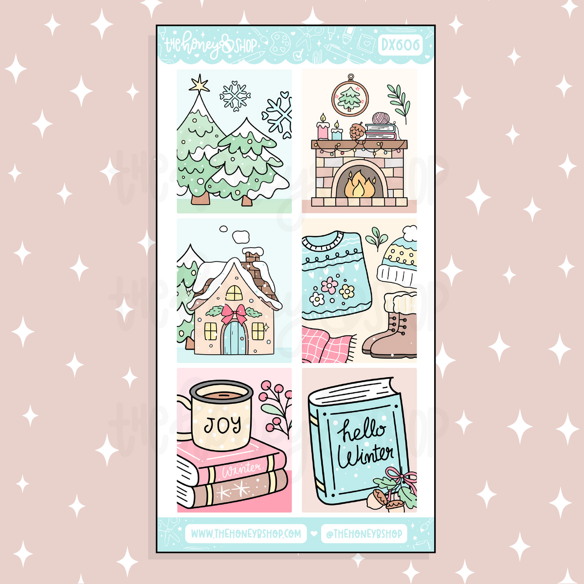 Comfy Cabin Full Boxes Doodle Sticker