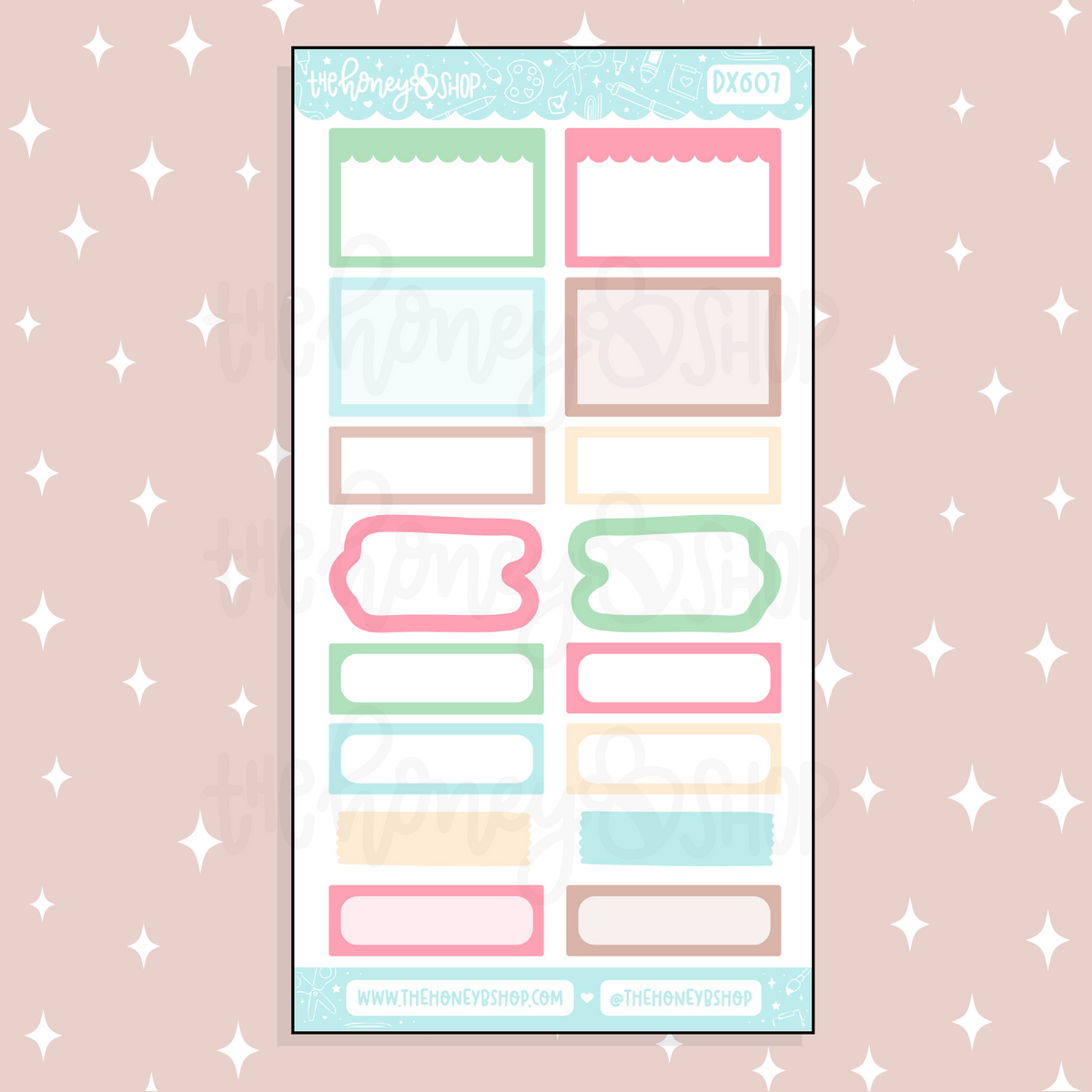 Comfy Cabin Half Boxes Doodle Sticker