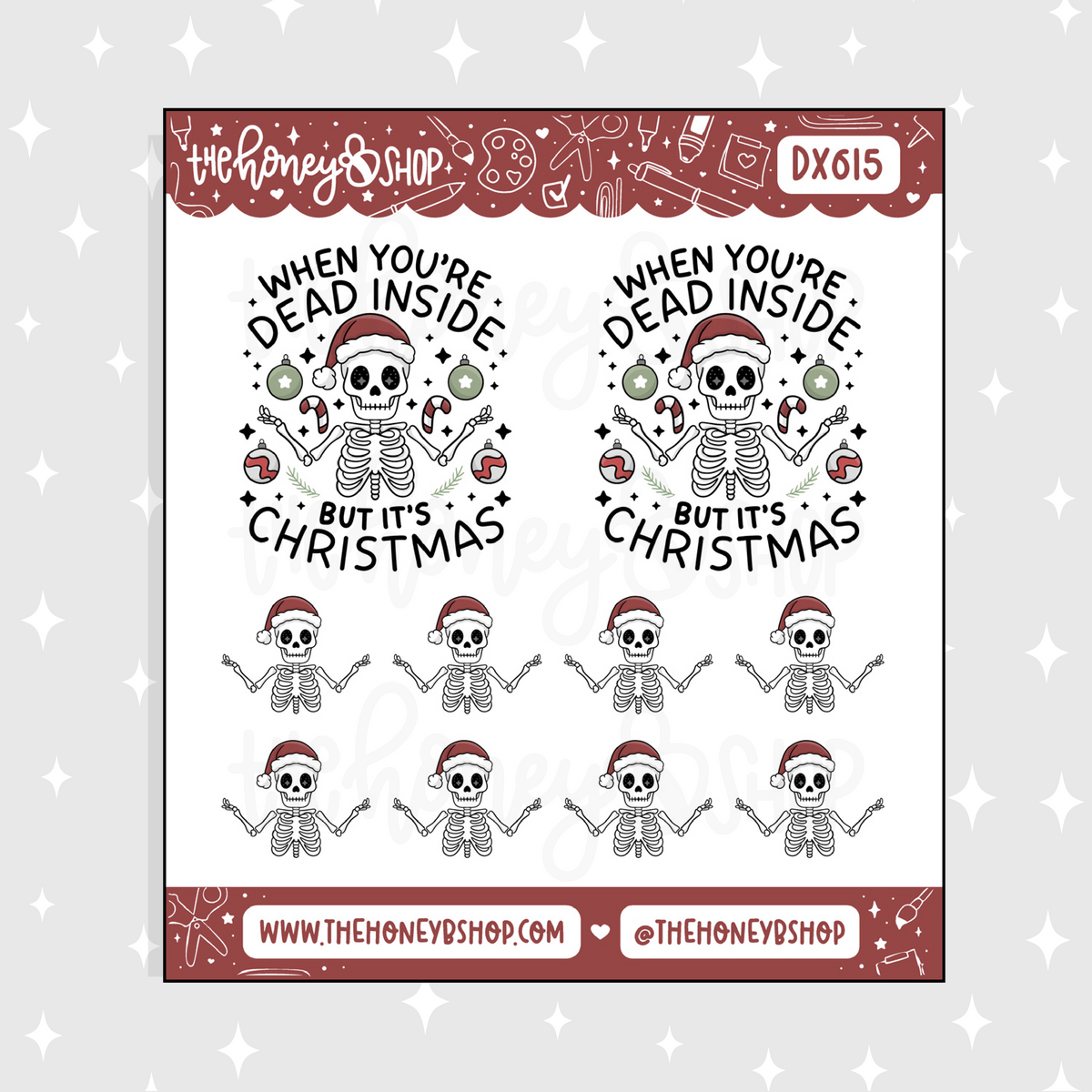 When You're Dead Inside But It's Christmas Doodle Sticker