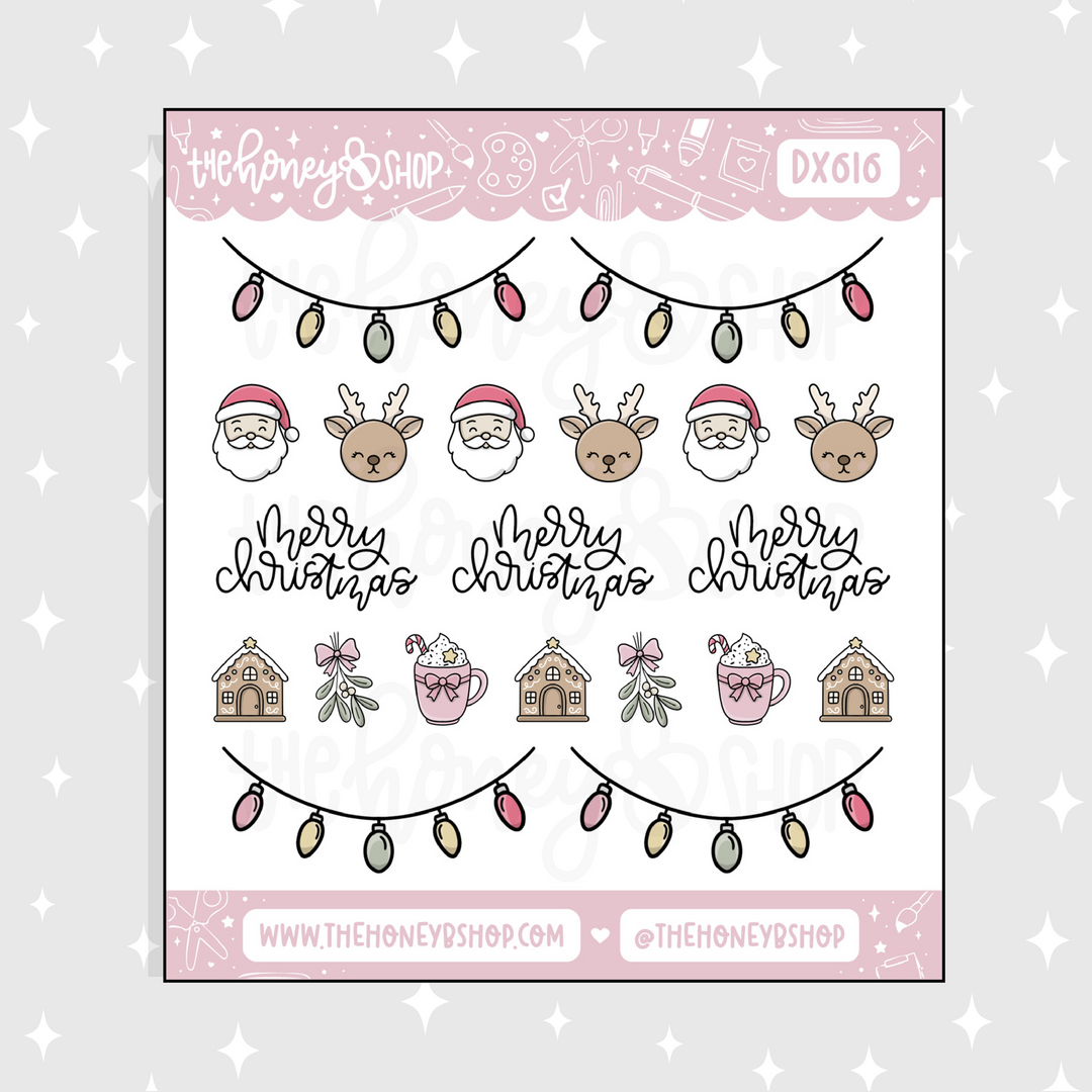 Merry Christmas Deco Icons Doodle Sticker | Choose your Skin Tone!