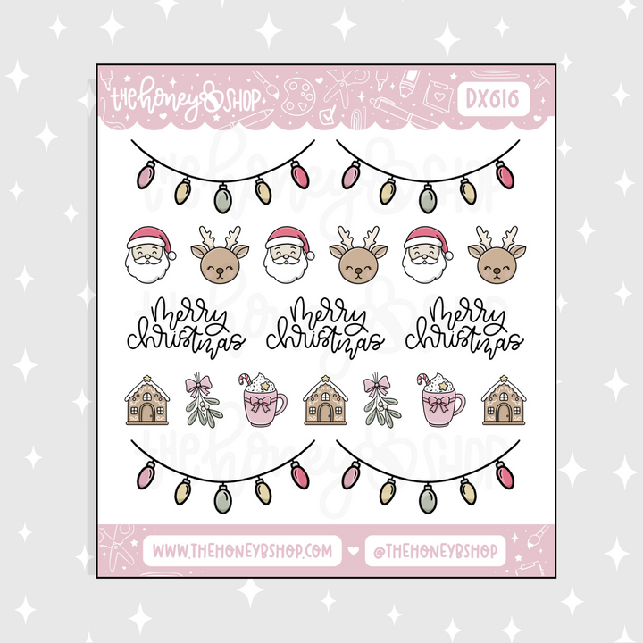 Merry Christmas Deco Icons Doodle Sticker | Choose your Skin Tone!