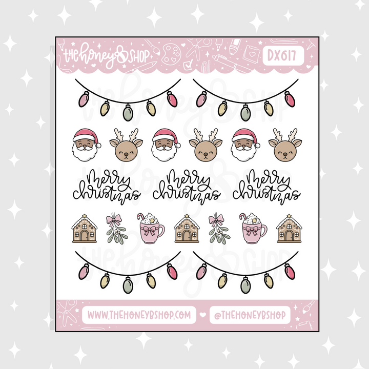 Merry Christmas Deco Icons Doodle Sticker | Choose your Skin Tone!
