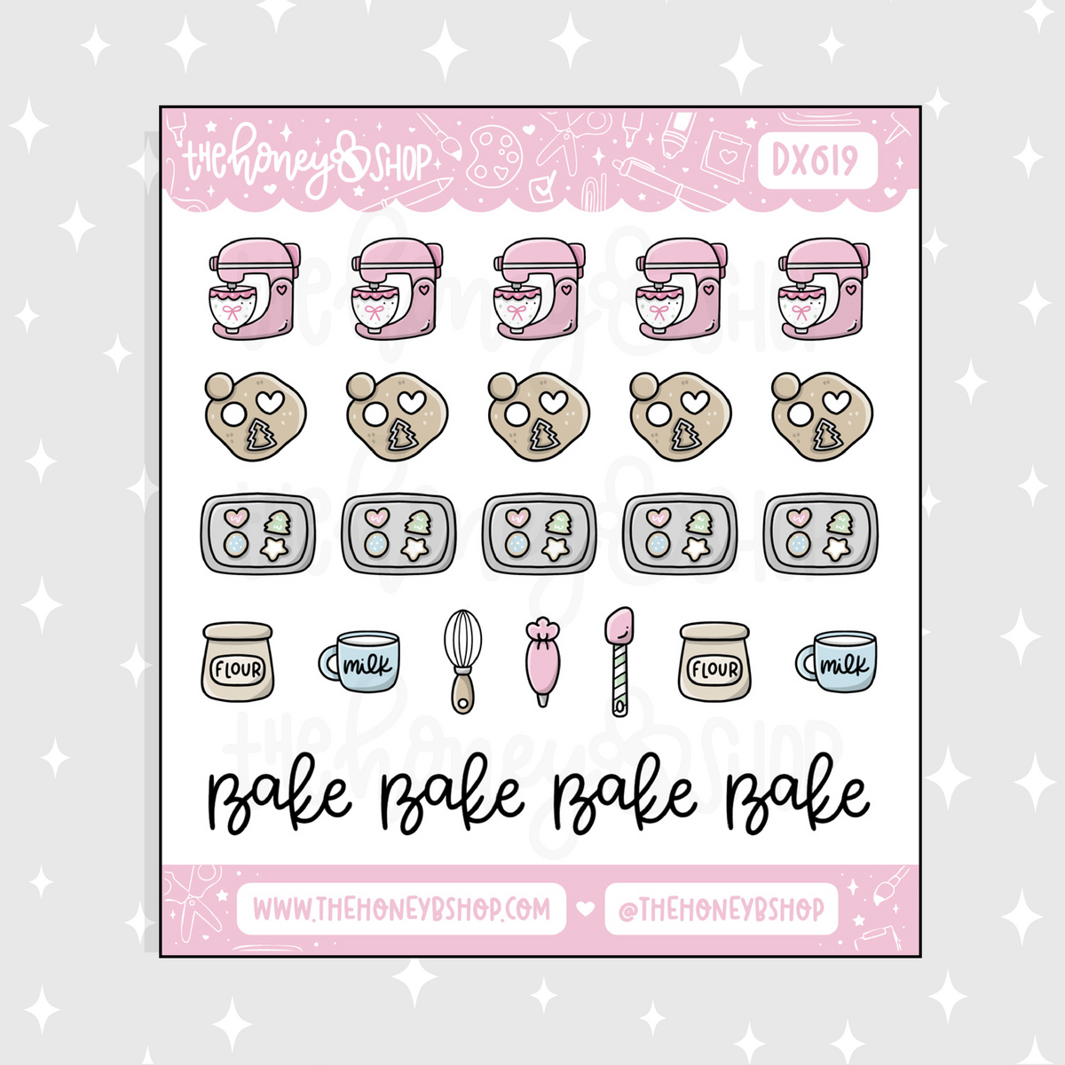 Christmas + Holiday Baking Icons Doodle Sticker