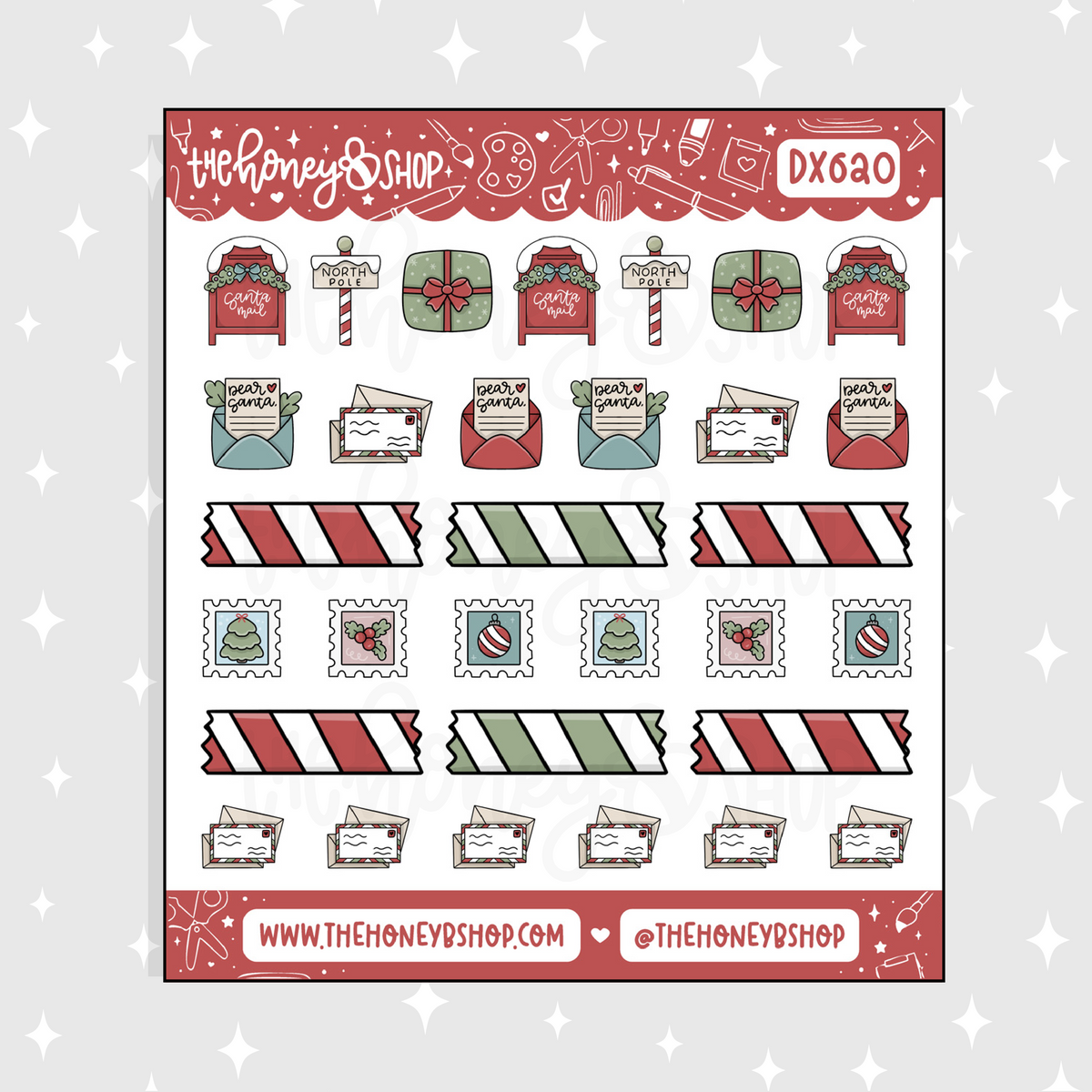 Dear Santa Deco + Icons Doodle Sticker
