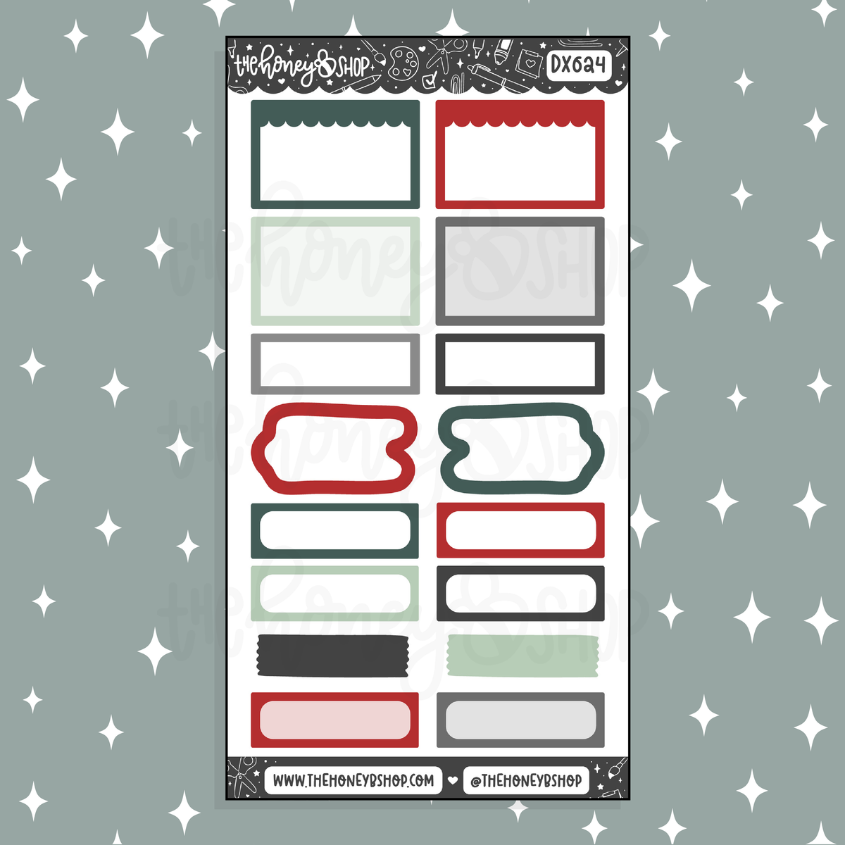 Spooky Christmas Half Boxes Doodle Sticker