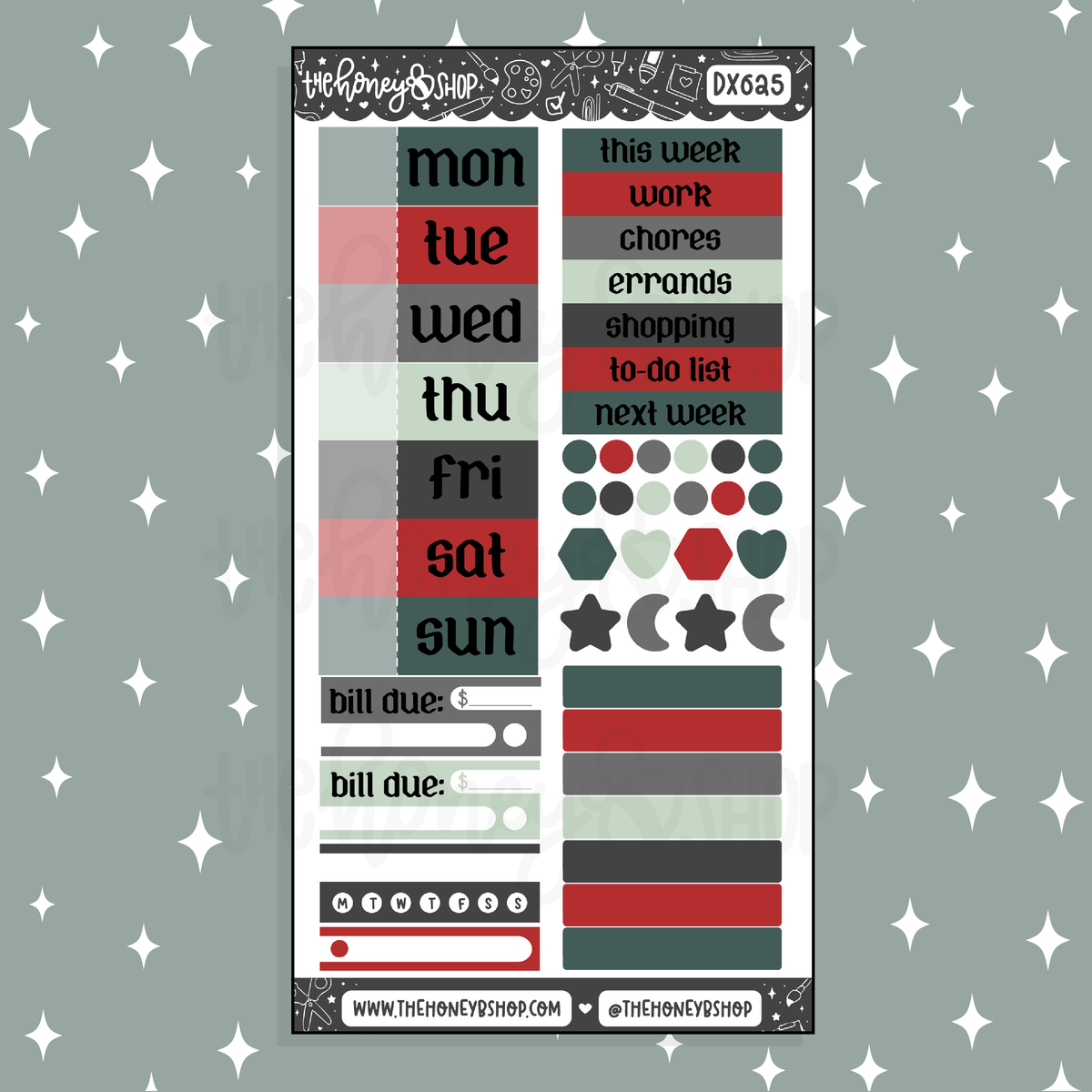 Spooky Christmas Functional + Date Headers Doodle Sticker