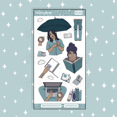Showers Large Babe Deco Doodle Sticker | A La Carte | Choose your Skin Tone!