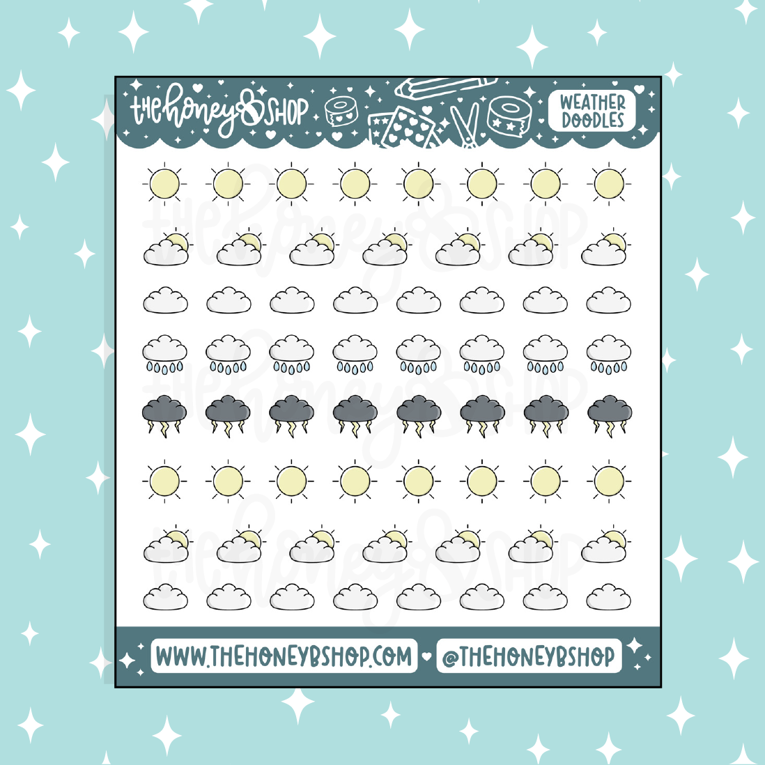 Showers Weather Sampler Doodle Sticker
