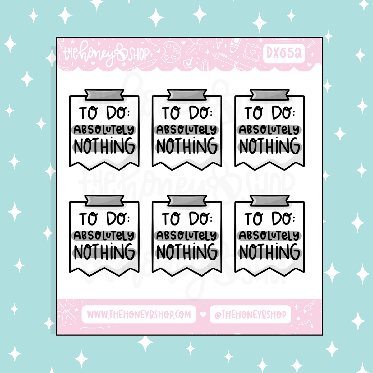 To Do: Absolutely Nothing Doodle Sticker