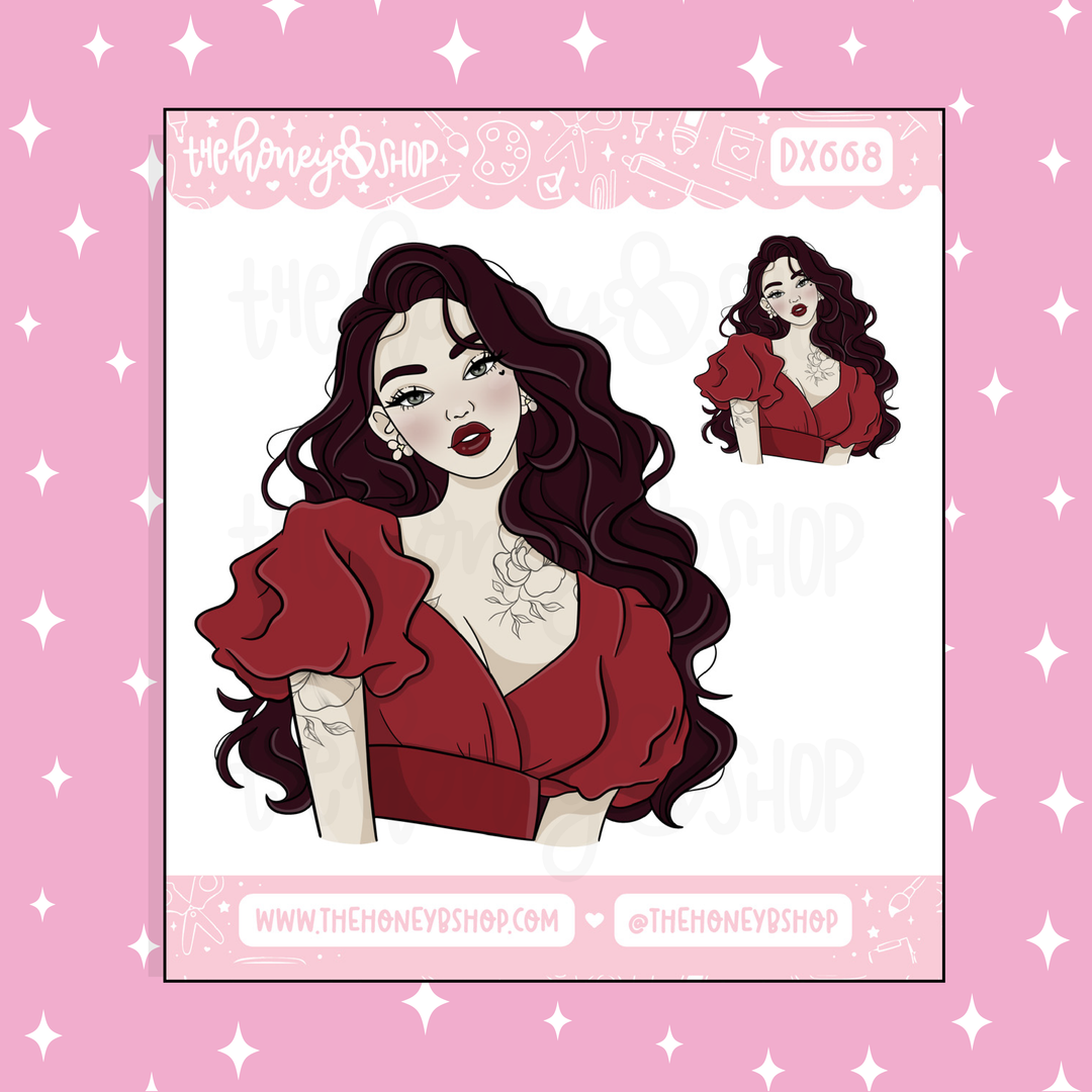 Lovely Babe Deco Doodle Sticker | Choose your Skin Tone! | January Patreon