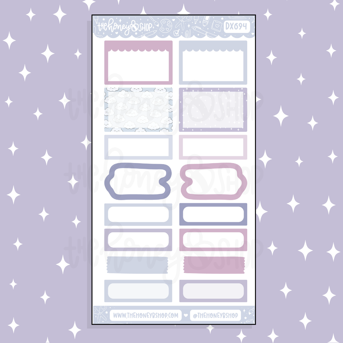 Sleepy Daze Half Boxes Doodle Sticker | February Patreon