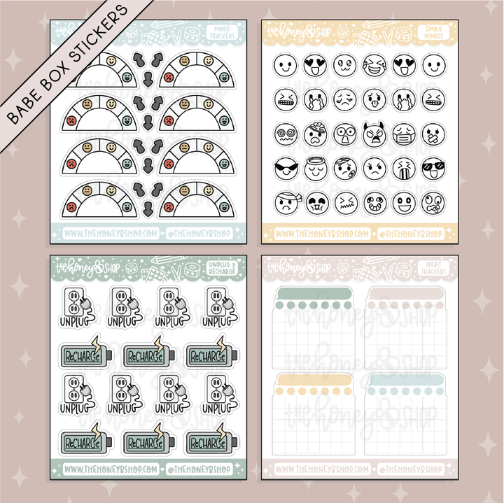 Reset | Deluxe Digital Babe Box - Printable Stickers &amp; Clipart