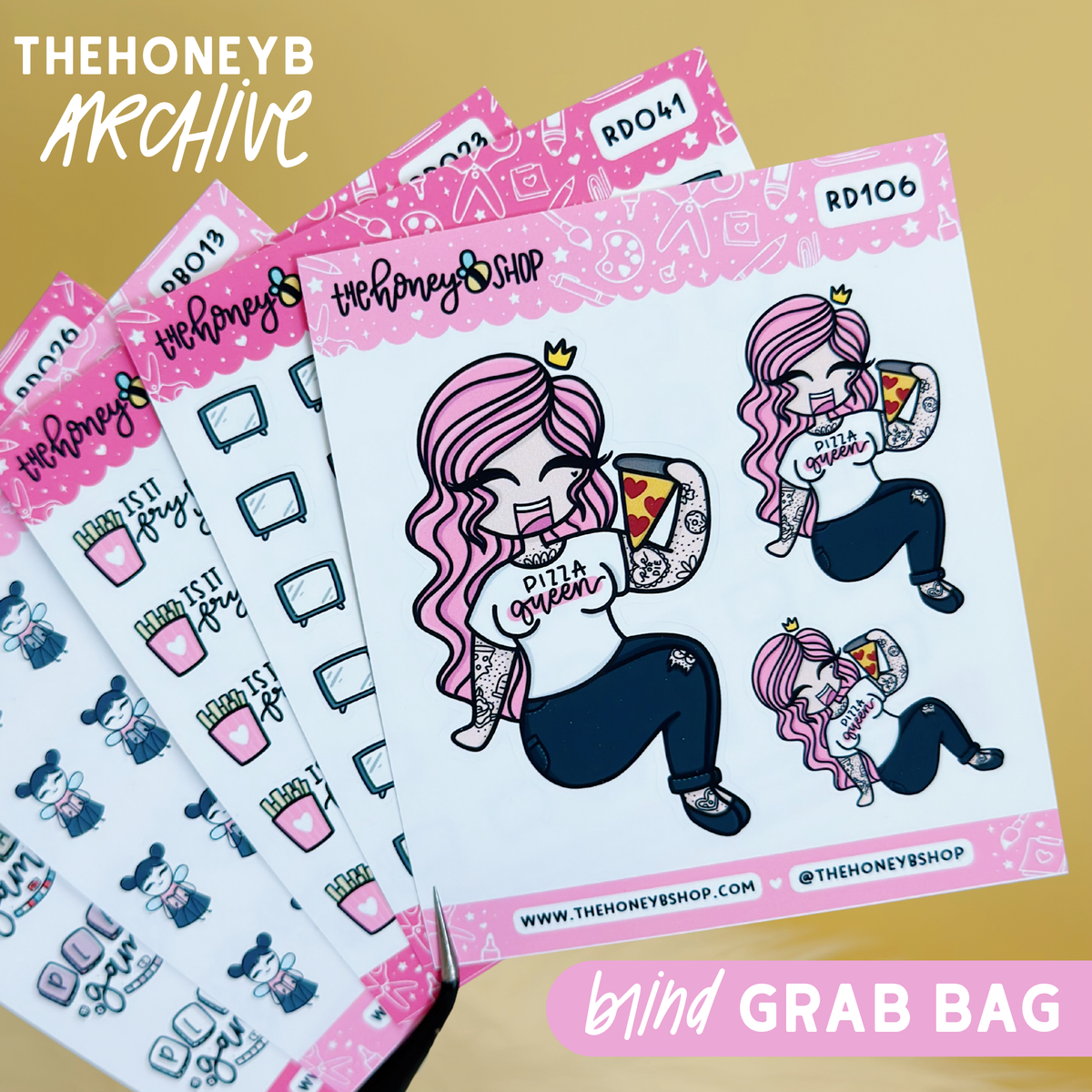TheHoneyB Archive Mystery Sticker Grab Bag | 5 Sticker Sheets