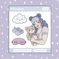 Sleepy Daze Babe Deco Doodle Sticker | Choose your Skin Tone! | February Patreon