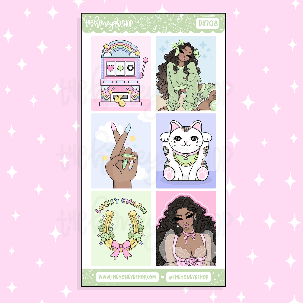Lucky Charm Full Boxes Doodle Sticker | Choose your Skin Tone! | March Patreon