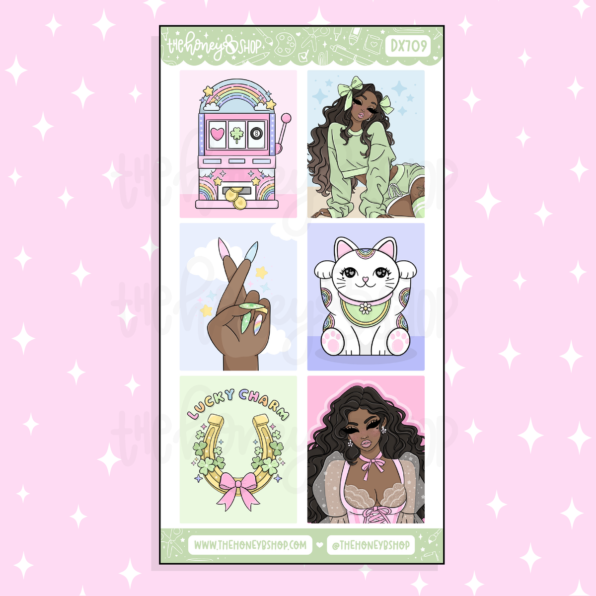 Lucky Charm Full Boxes Doodle Sticker | Choose your Skin Tone! | March Patreon