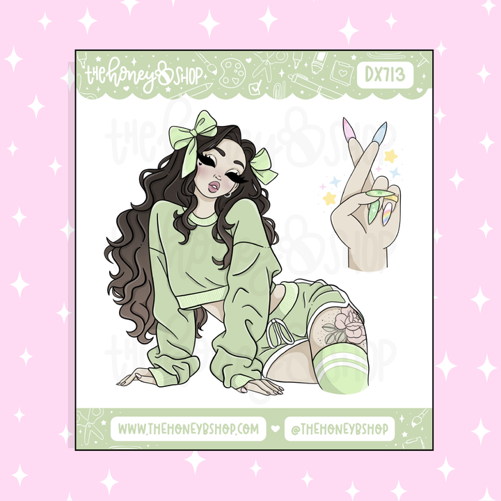 Lucky Babe Deco Doodle Sticker | Choose your Skin Tone! | March Patreon