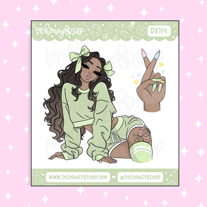 Lucky Babe Deco Doodle Sticker | Choose your Skin Tone! | March Patreon