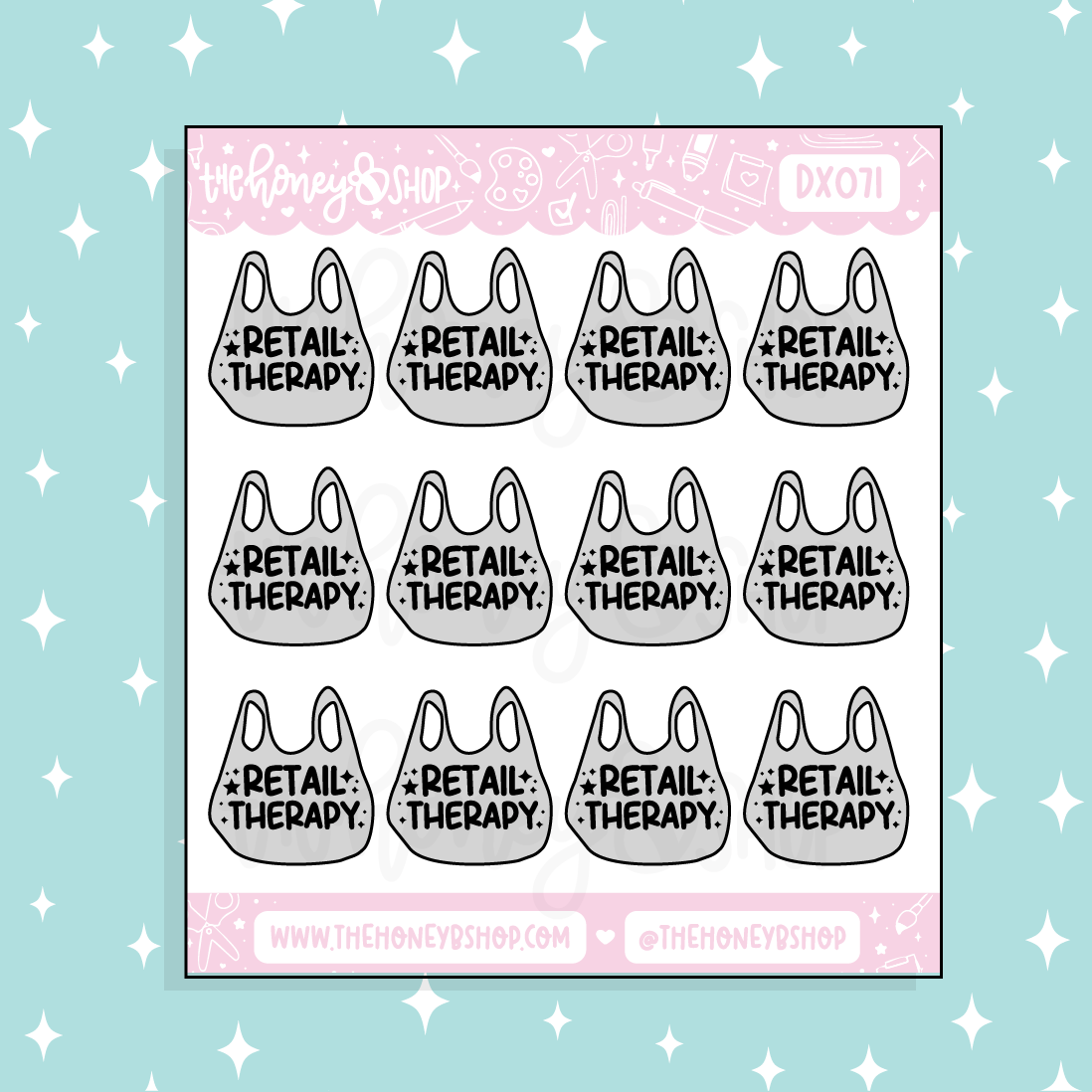 Retail Therapy Doodle Sticker