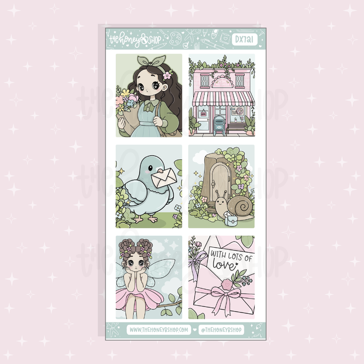 Petal Post Full Boxes Doodle Sticker Sheet | Choose your Skin Tone! | May Patreon