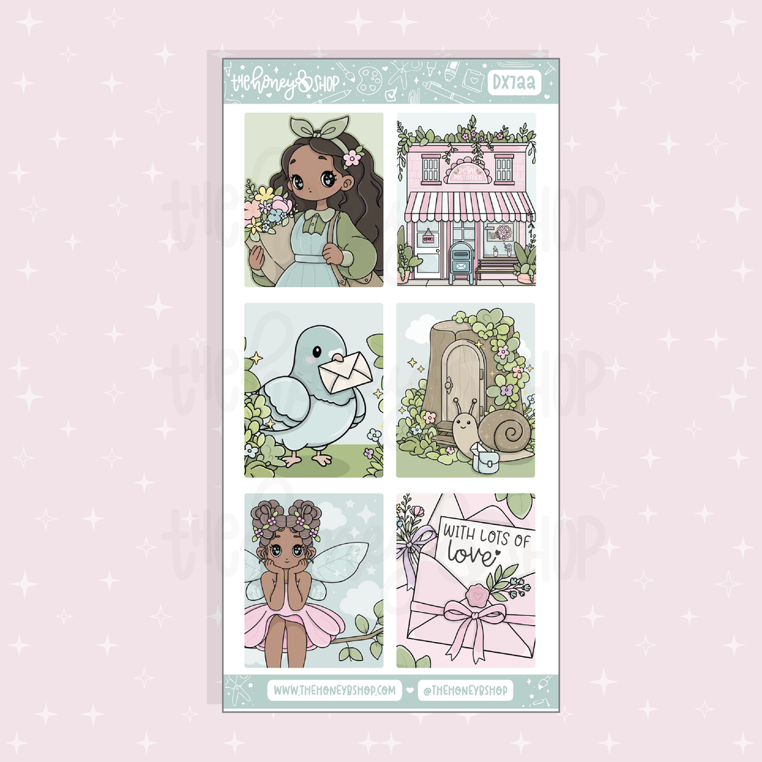 Petal Post Full Boxes Doodle Sticker Sheet | Choose your Skin Tone! | May Patreon