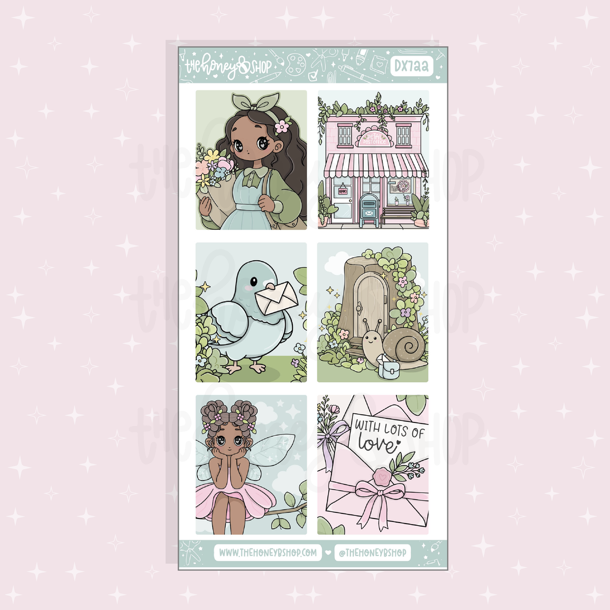 Petal Post Full Boxes Doodle Sticker Sheet | Choose your Skin Tone! | May Patreon