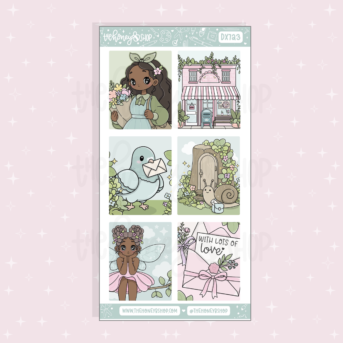 Petal Post Full Boxes Doodle Sticker Sheet | Choose your Skin Tone! | May Patreon