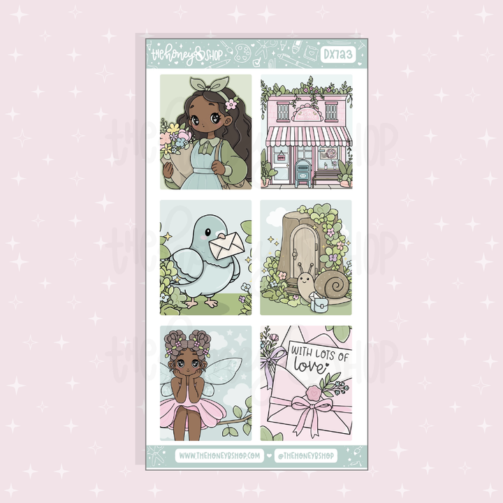 Petal Post Full Boxes Doodle Sticker Sheet | Choose your Skin Tone! | May Patreon