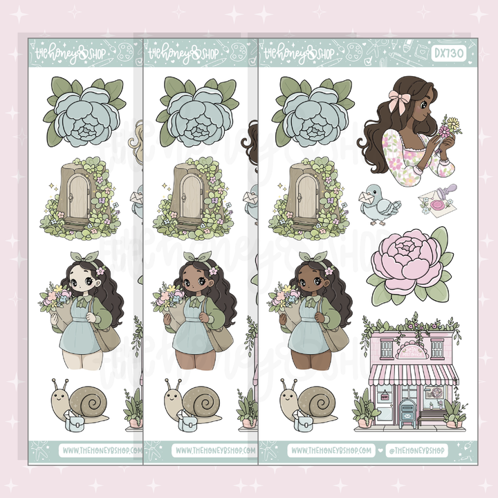 Petal Post Large Babe Deco Doodle Sticker Sheet | Choose your Skin Tone! | May Patreon