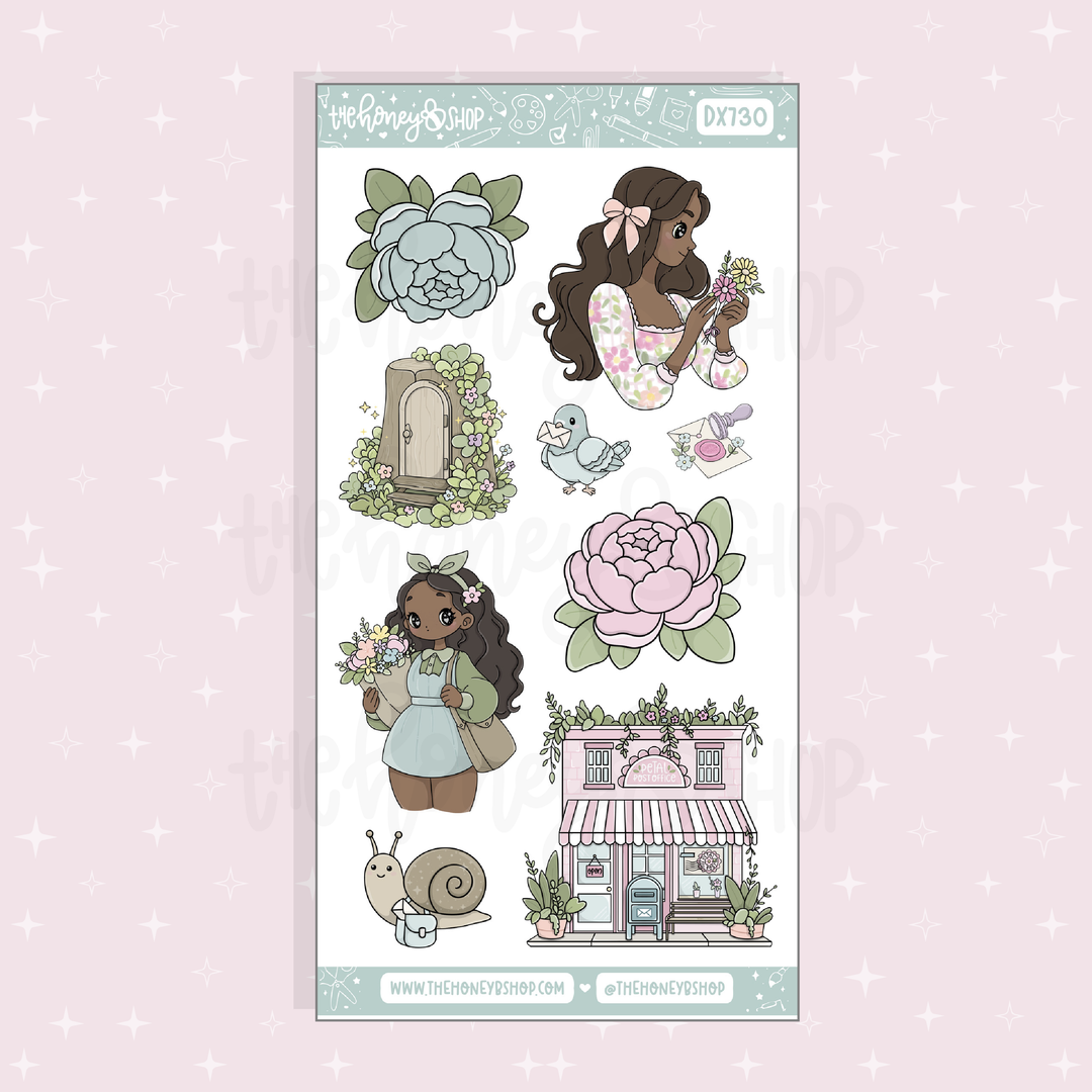 Petal Post Large Babe Deco Doodle Sticker Sheet | Choose your Skin Tone! | May Patreon