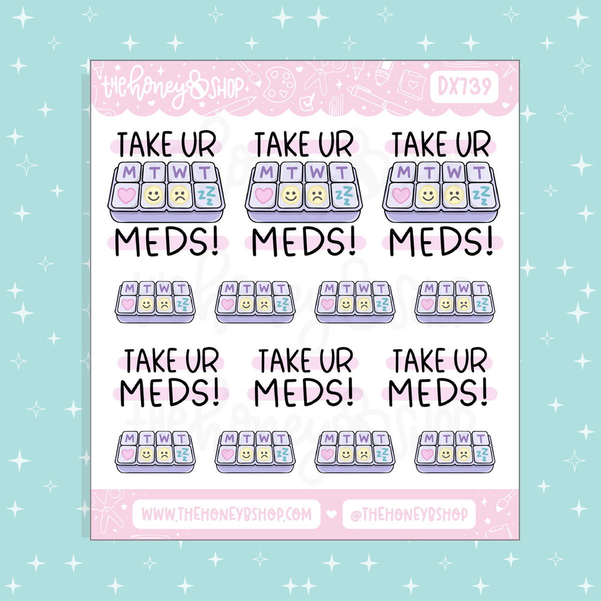 Take Ur Meds Cutie Doodle Sticker Sheet
