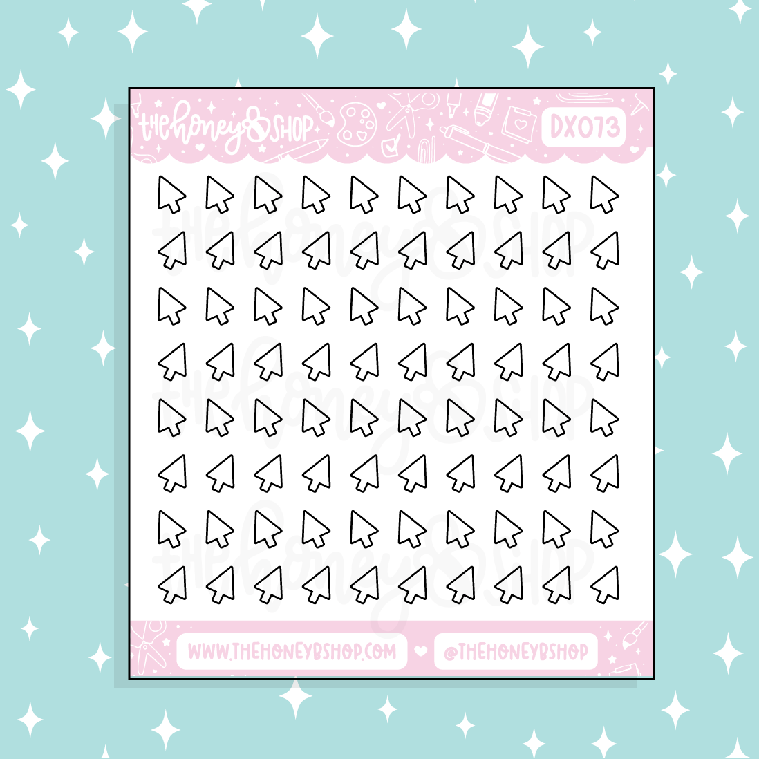 Mouse Cursor Icons Doodle Sticker – TheHoneyBShop