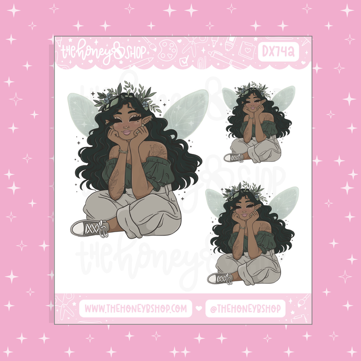 Forest Fairy Babe Doodle Sticker Sheet | Choose your Skin Tone!