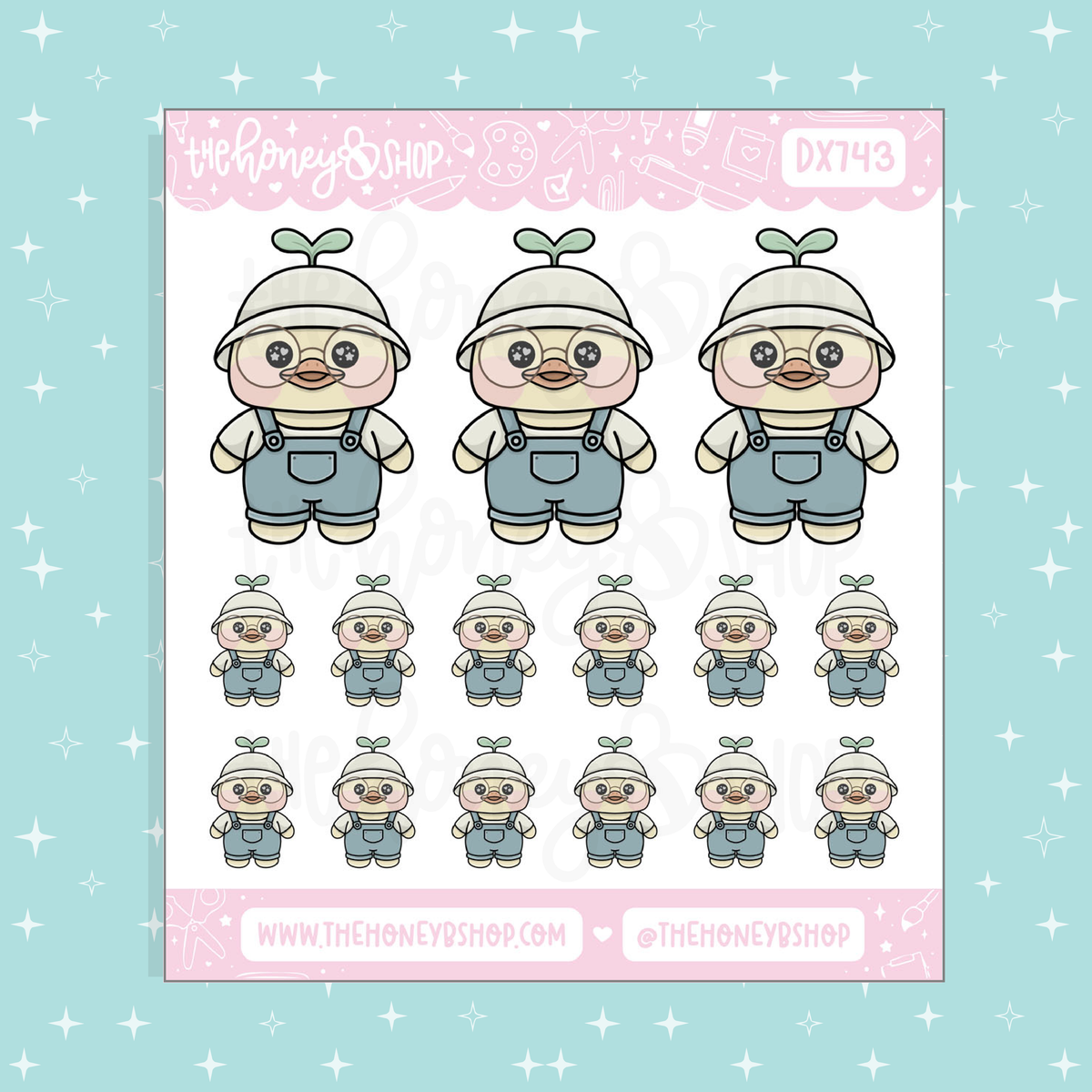 Cutie Spring Duck Doodle Sticker Sheet