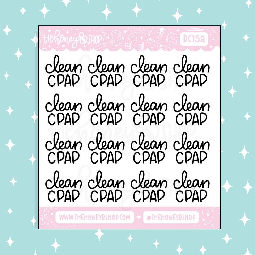 Using Cpap Machine Stickers Clean CPAP Lettering Doodle Sticker – TheHoneyBShop