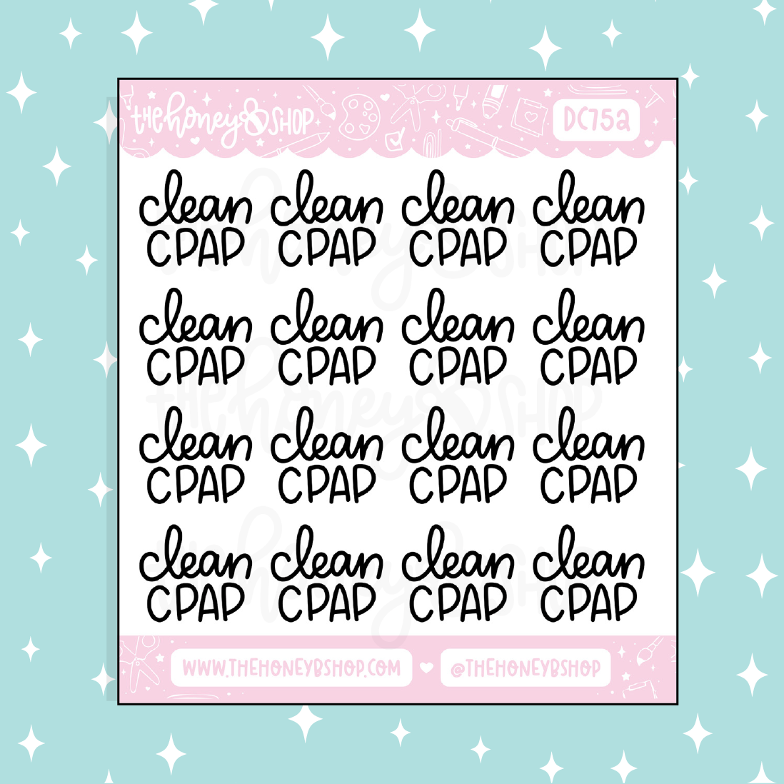 Clean CPAP Lettering Doodle Sticker – TheHoneyBShop